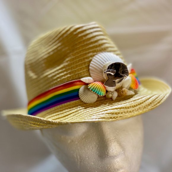 Handmade Rainbow Pride Manatee Fedora Sun Hat main image 4